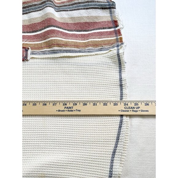 POL Mens Sz M Oversized Henley Tan waffle Knit Mixed Striped Fabric‎ (flaw) - Picture 10 of 11